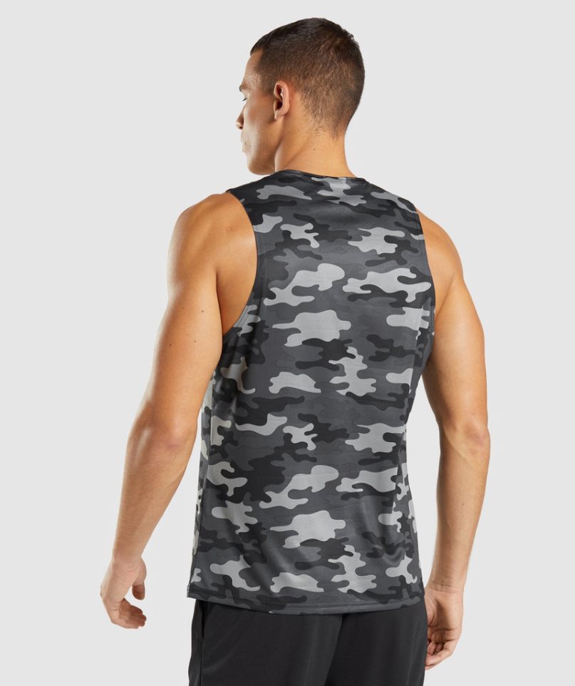 Men's Gymshark Arrival Tanks Camo | NZ 0HJQLS